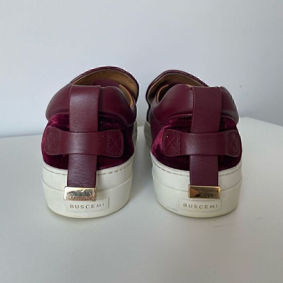 Buscemi Red Velvet Shoes Loafers Slip On Leather Mens Size 44 (US 11) - Picture 9 of 10
